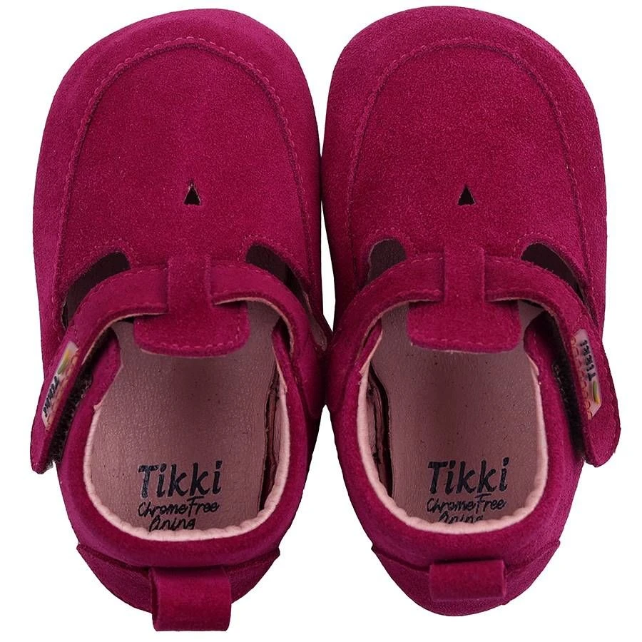 Tikki Kids Pouf Shoes Magenta Suede - Image 5