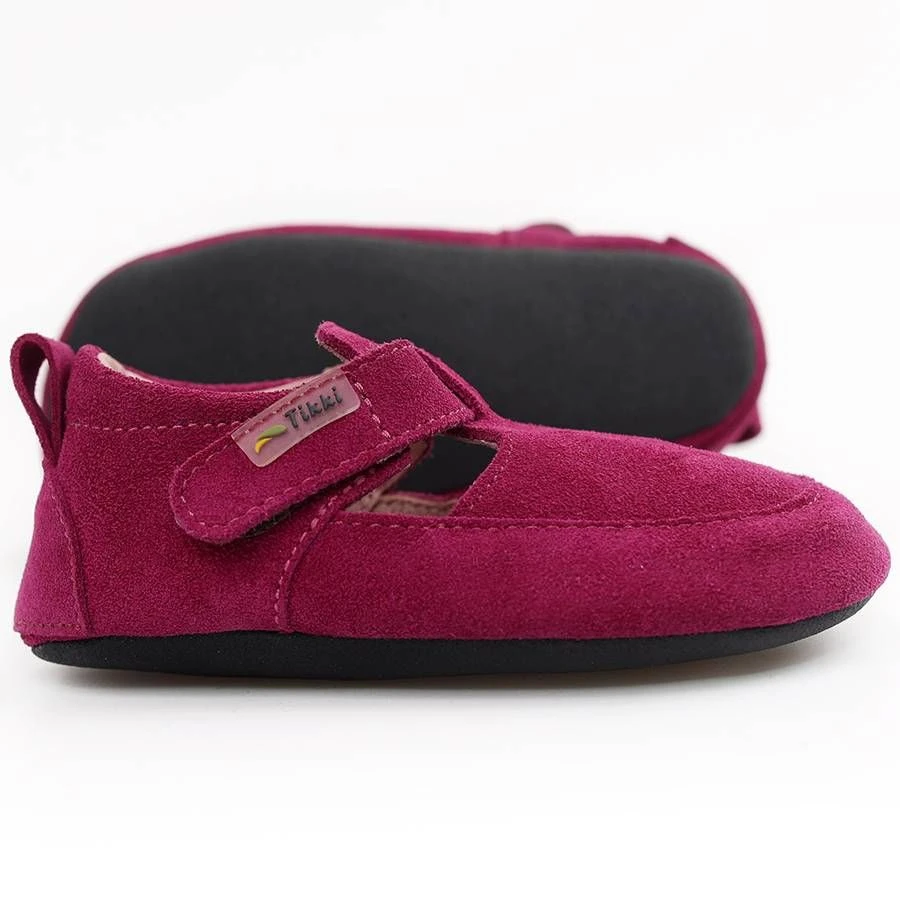 Tikki Kids Pouf Shoes Magenta Suede - Image 4